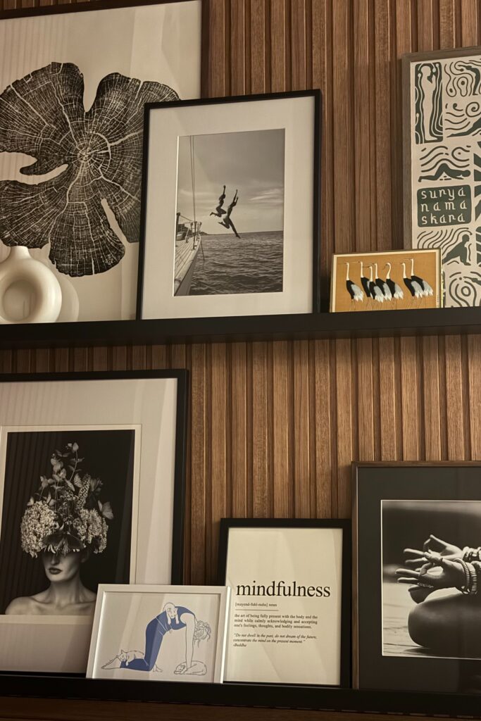 chic monochrome picture shelf 