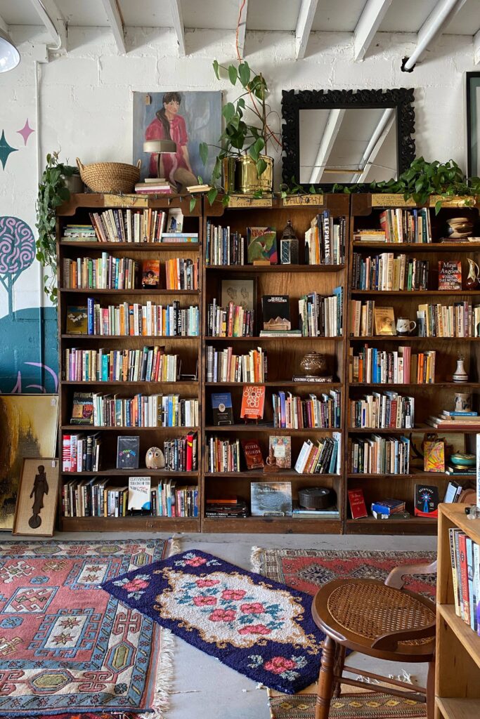 boho plant home library