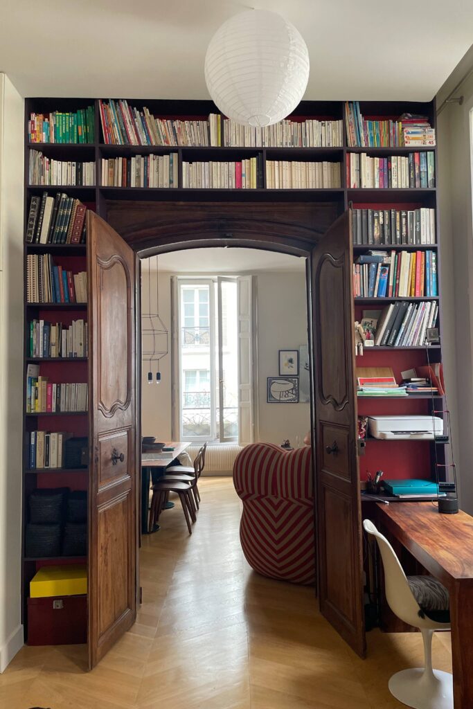 built-in bookshelf home library