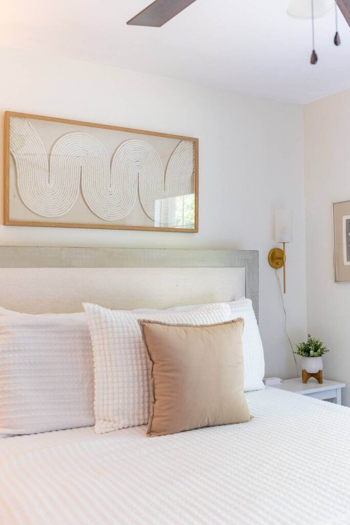 minimalist white coastal bedroom