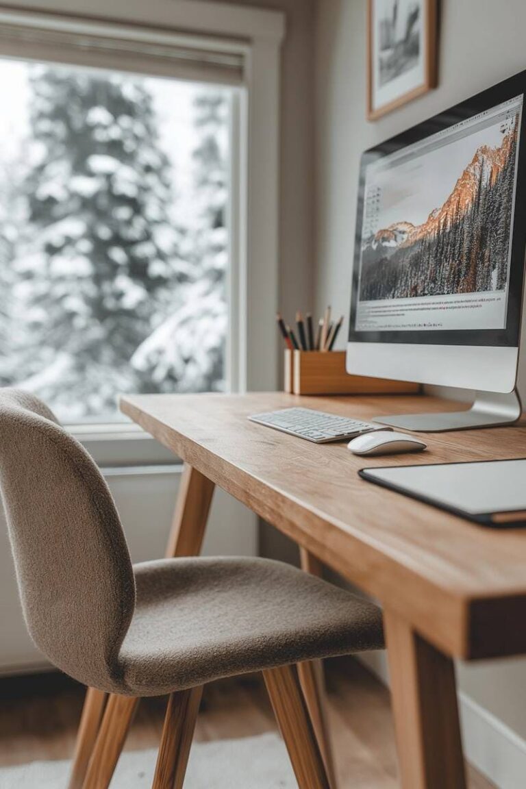 Cozy Minimalist Desk Setup